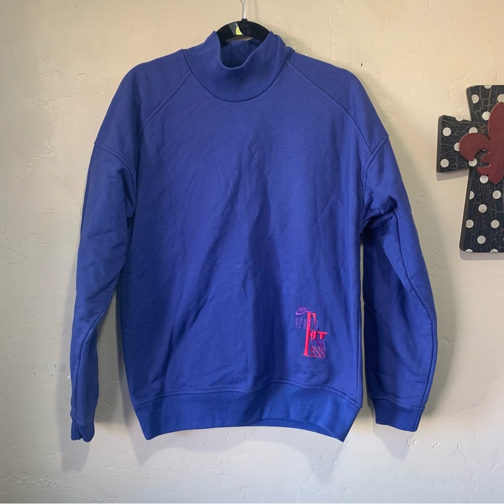 Vintage Nike Sports Fitness 90’s Turtleneck Sweatshirt Sz Med Bluish Purple